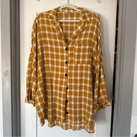 Show Me Your Mumu Lorolie Yellow Plaid Women's Tunic | Size M - Picture 3 of 6